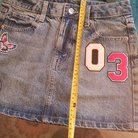 Wild Fable Womens Jeans Mini Skirt Butterfly, 03, "Out of this world", NWT Sz.0 - Picture 13 of 14